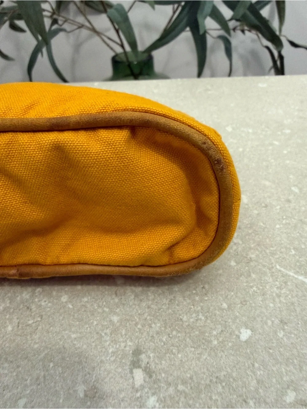 Hermes Bolide Pouch MM Yellow Canvas Travel Cosmetic Bag